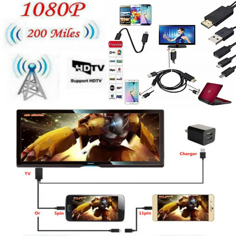 Новейший стиль Универсальный Android телефон MHL Micro USB к HDMI 1080P HD TV кабель адаптер |