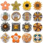 5 шт.лот, оптовая продажа, ювелирные изделия, смешанные желтые стразы, 18 мм Металлические Кнопки для браслета, сменные ювелирные изделия