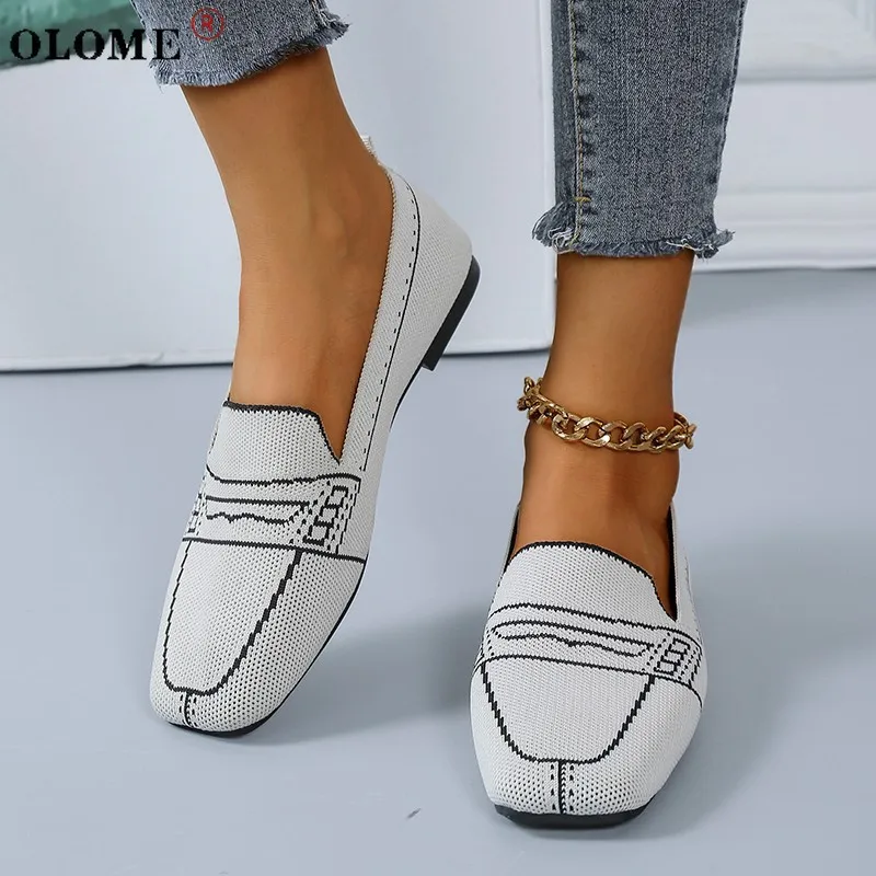 

Autumn New Style Black Casual Shallow Mouth Women's Shoes Comfortable and Breathable Square Toe Loafers Lazy Pedal Women's Shoes