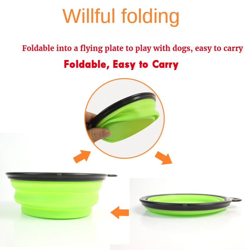

350ml Small Collapsible Dog Pet Folding Silicone Bowl Outdoor Travel Portable Puppy Food Container Feeder Dish Bowl