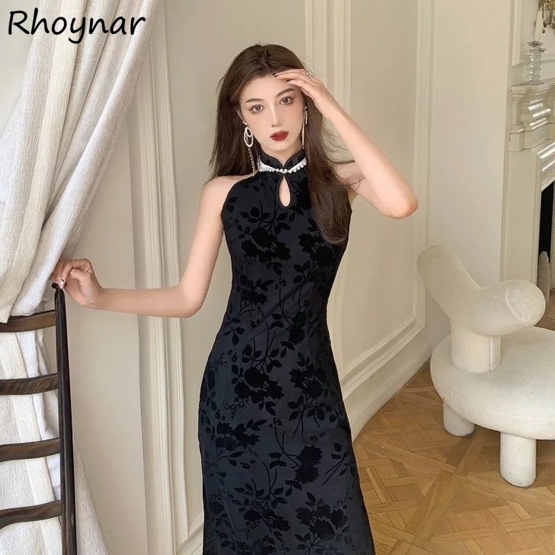 

Dress Women Sexy Female Vestidos Embroidered Flares Sleeveless Floral Vintage Elegant Popular Fashion Preppy Lovely Simple Ins