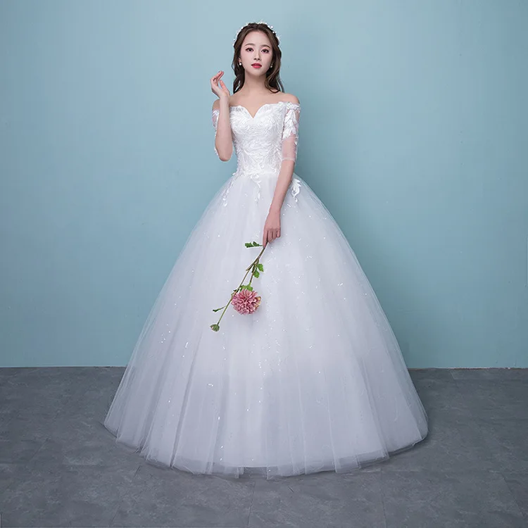 Vestido De Noiva Иллюзия Свадебные платья бальное платье Половина рукава с открытыми