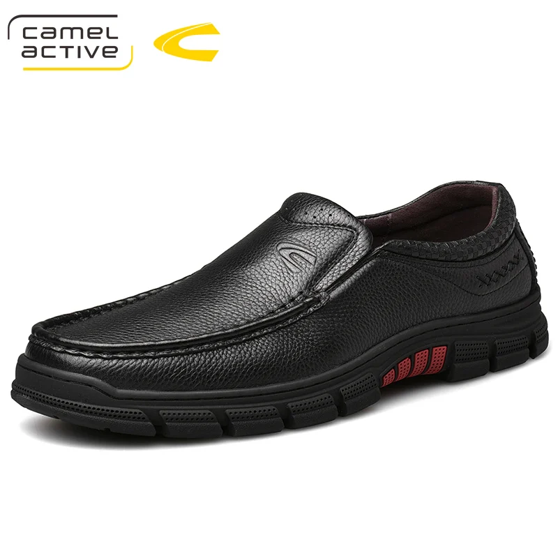 Camel Active/Новинка; Мужская обувь для активного отдыха; сезон осень; нескользящая матовая повседневная обувь из натуральной кожи; резиновая подошва обувь - Цвет: Черный