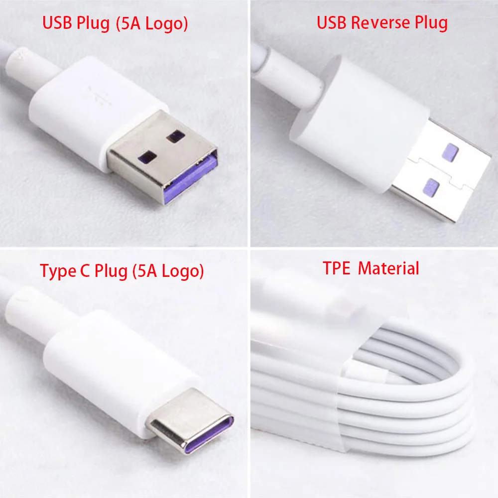 Оригинальный супер зарядный кабель Huawei Supercharge USB 5A Type C P40 P30 Pro Mate 30 20 P10 Honor20 V30 3 1 Type-C