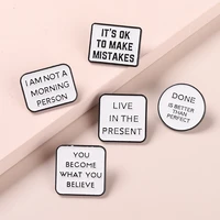 funny novel quotes enamel pins motivational copywriting brooches bag clothes geometry badge lapel jewelry gift for women friends