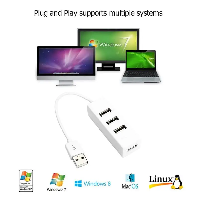 4 USB 2 0 мульти разветвитель 480 М Портативный расширитель для настольного
