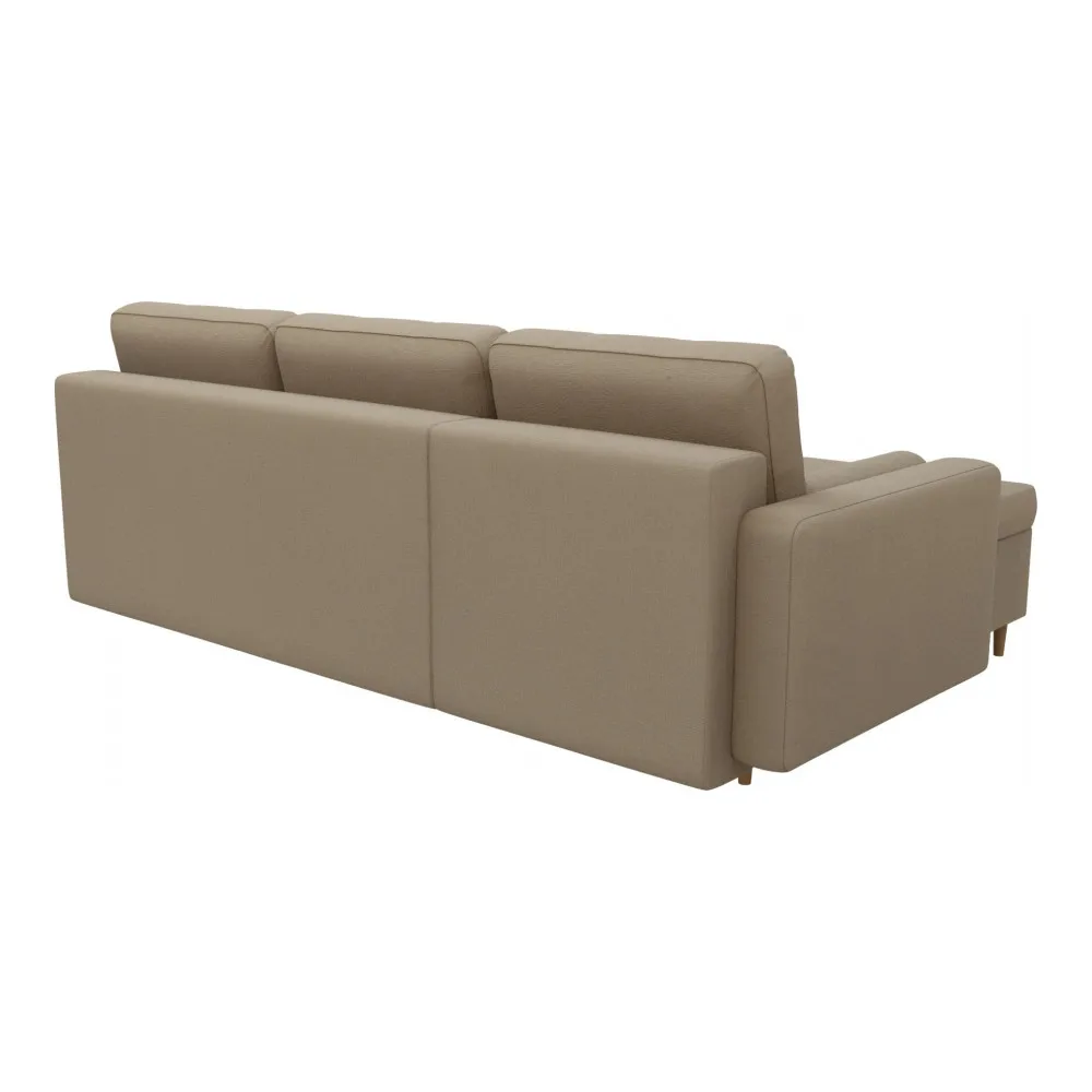 Угловой диван АртМебель Белфаст рогожка бежевый левый угол \ серый |