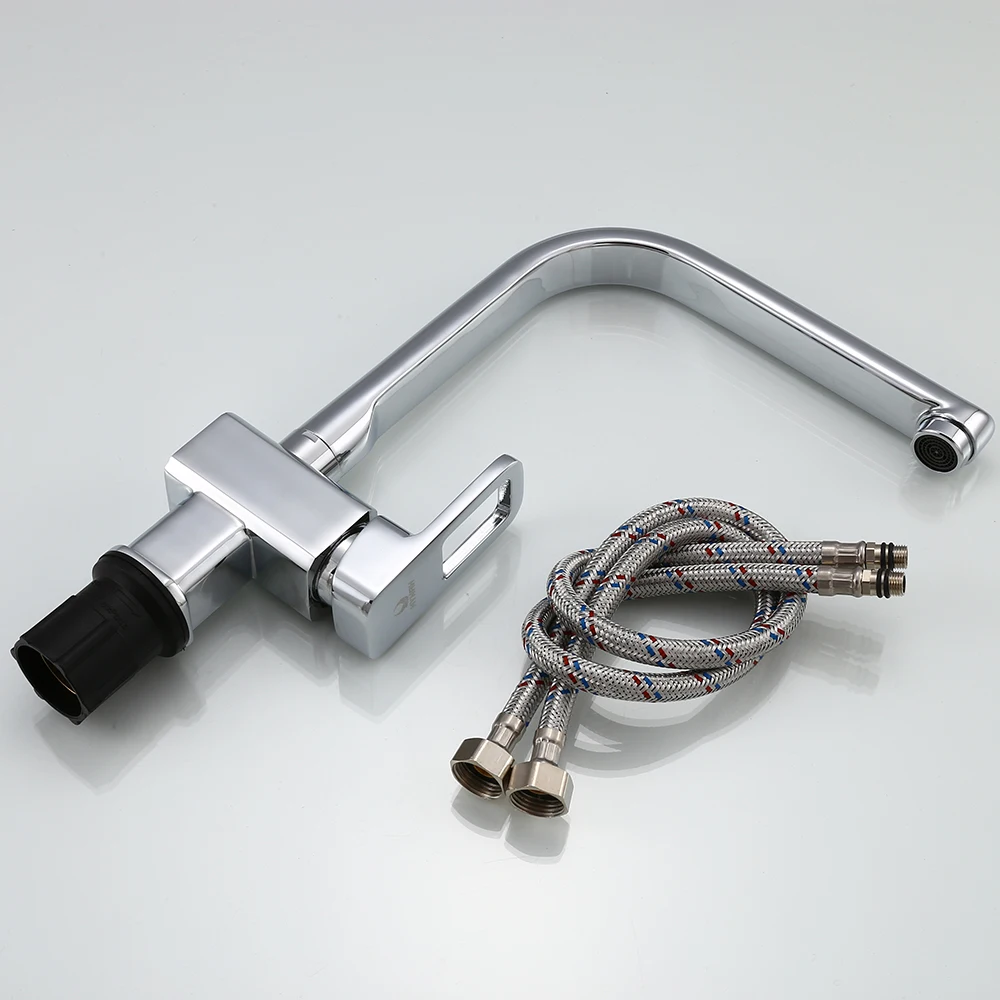 Квадратный смеситель для кухонной раковины myне хромированный/Белый 360 градусов