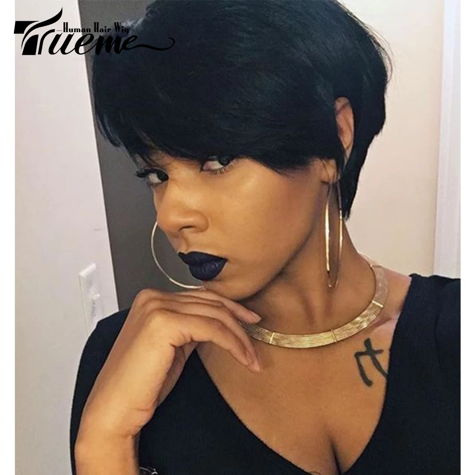 Парик из натуральных волос Trueme короткий парик бразильских прямых 613 блонд для