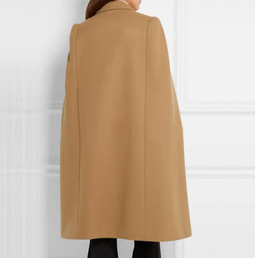 Женское свободное пончо в английском стиле осенне зимняя теплая куртка из