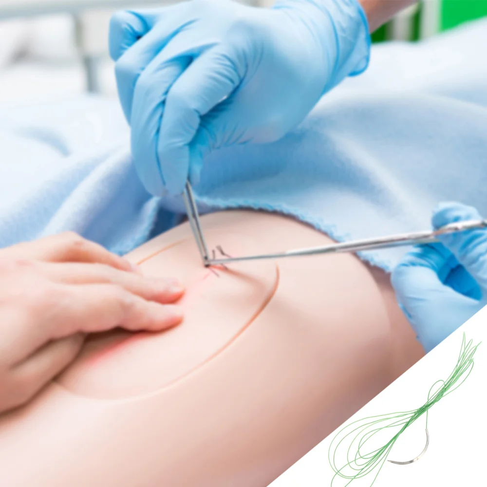 

12 Pcs Suture Thread with Needle Practice Suturing Camping Survival Demo Device