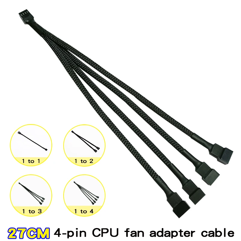 Компьютерный Удлинительный кабель с вентилятором CPU4pin от 1 до 2 3 4 расширенная