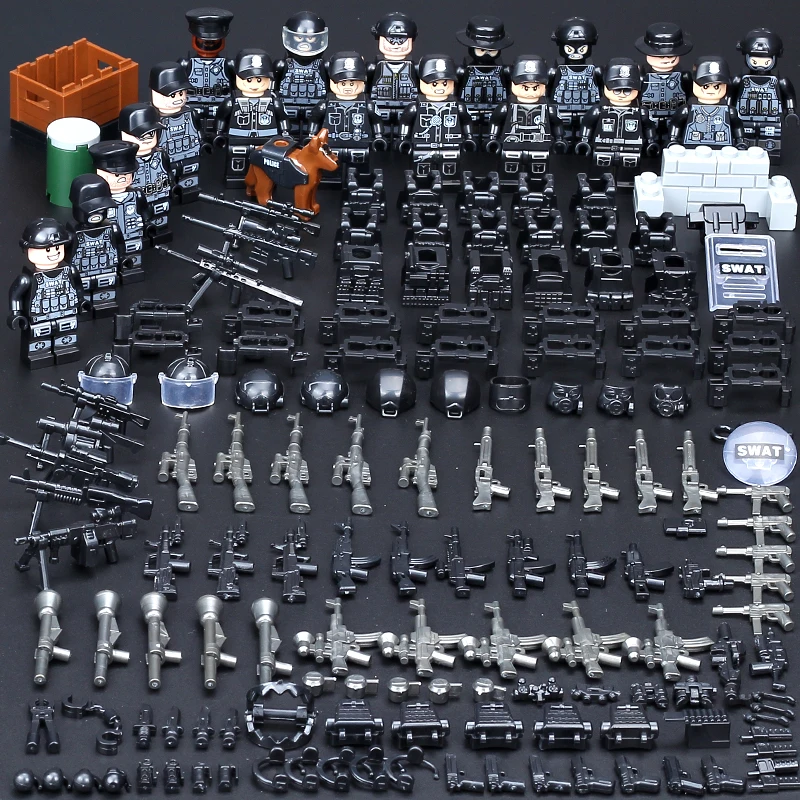 18 шт. WW2 немецкая армия солдат оружие обороны крестость строительные блоки