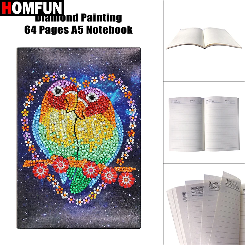 HOMFUN A5 блокноты 5D DIY алмазная живопись особой формы Дневник Книга Алмазная вышивка