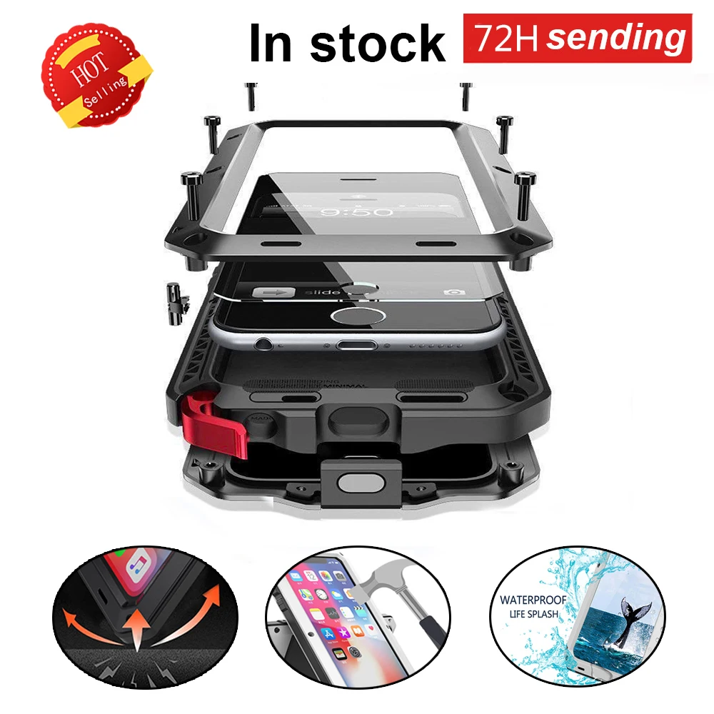 Сверхмощный защитный металлический алюминиевый чехол для iPhone 11 pro max XR XS 6 6S 7 8 Plus X