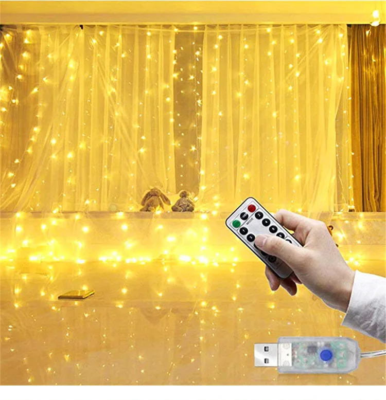 

1M/2M/3M LED Curtain Garland Fairy String Light Cooper wire Remote USB Powered LED Lights For Christmas Wedding Home Decoration