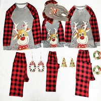 christmas deer pajamas set family matching outfits father mother children baby sleepwear xmas mommy and daddy pjs clothes set