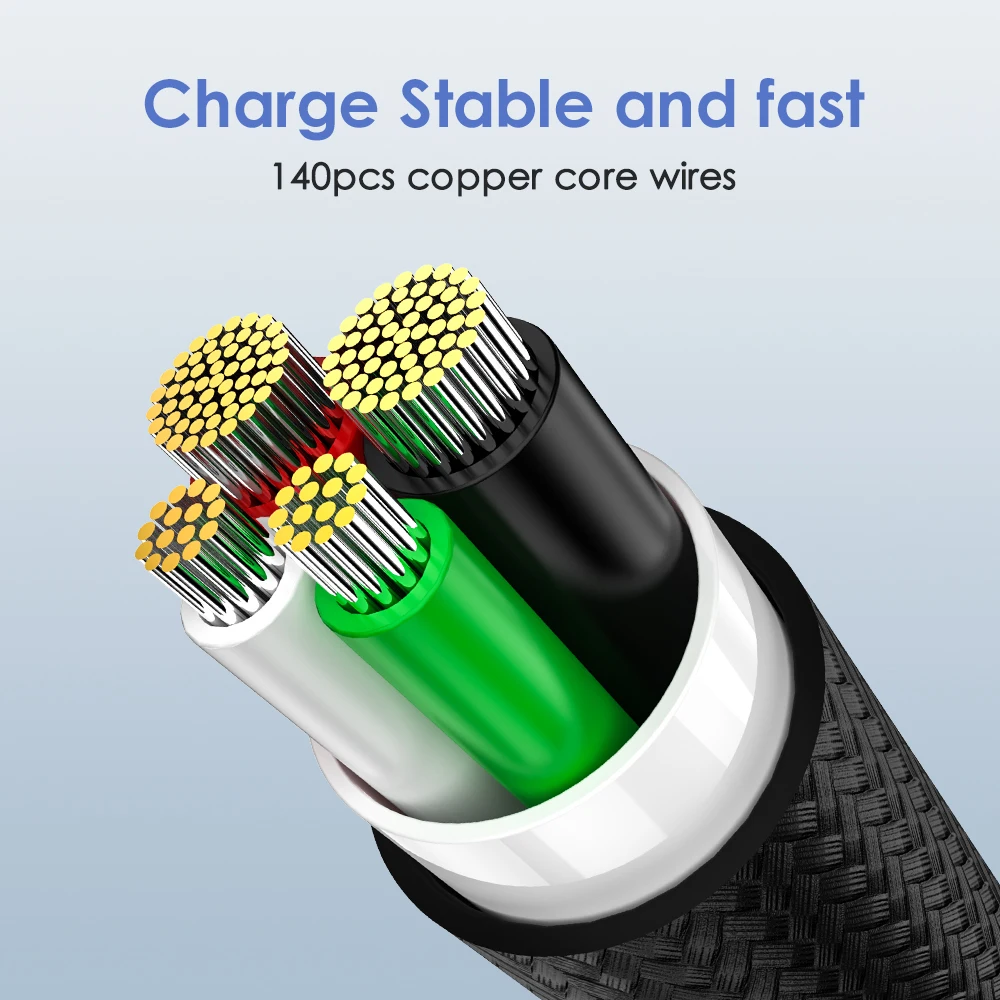 IPSKY Магнитный зарядный кабель для мобильного телефона 1 м QC3.0 Быстрая зарядка 3A 18