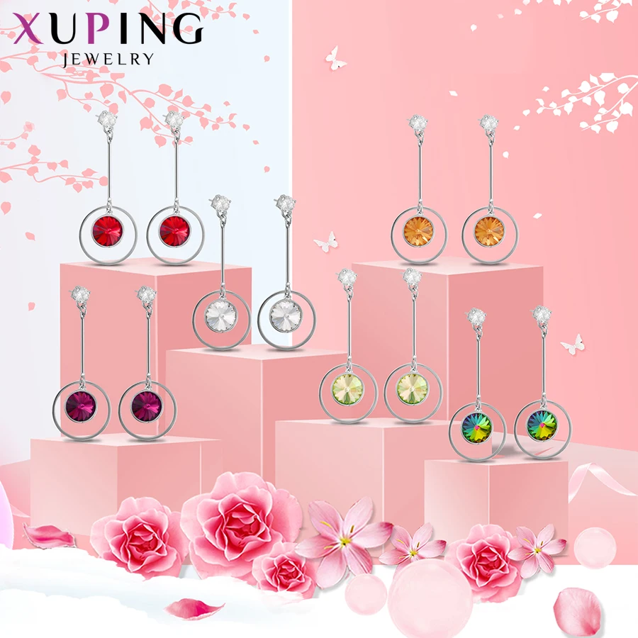 Xuping шармы стили круглые серьги кристаллы от Swarovski Винтажные Ювелирные изделия подарки ко дню Святого Валентина дамы S162.4-97625