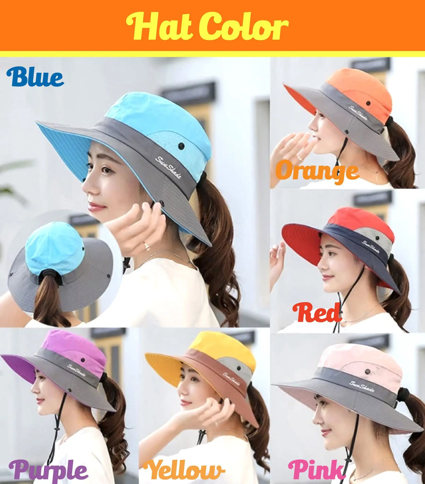 

Fishing Hat women's New Outdoor Fashion Big Eaves Adjustable Sun Hat Mountaineering Sunscreen Riding Hat