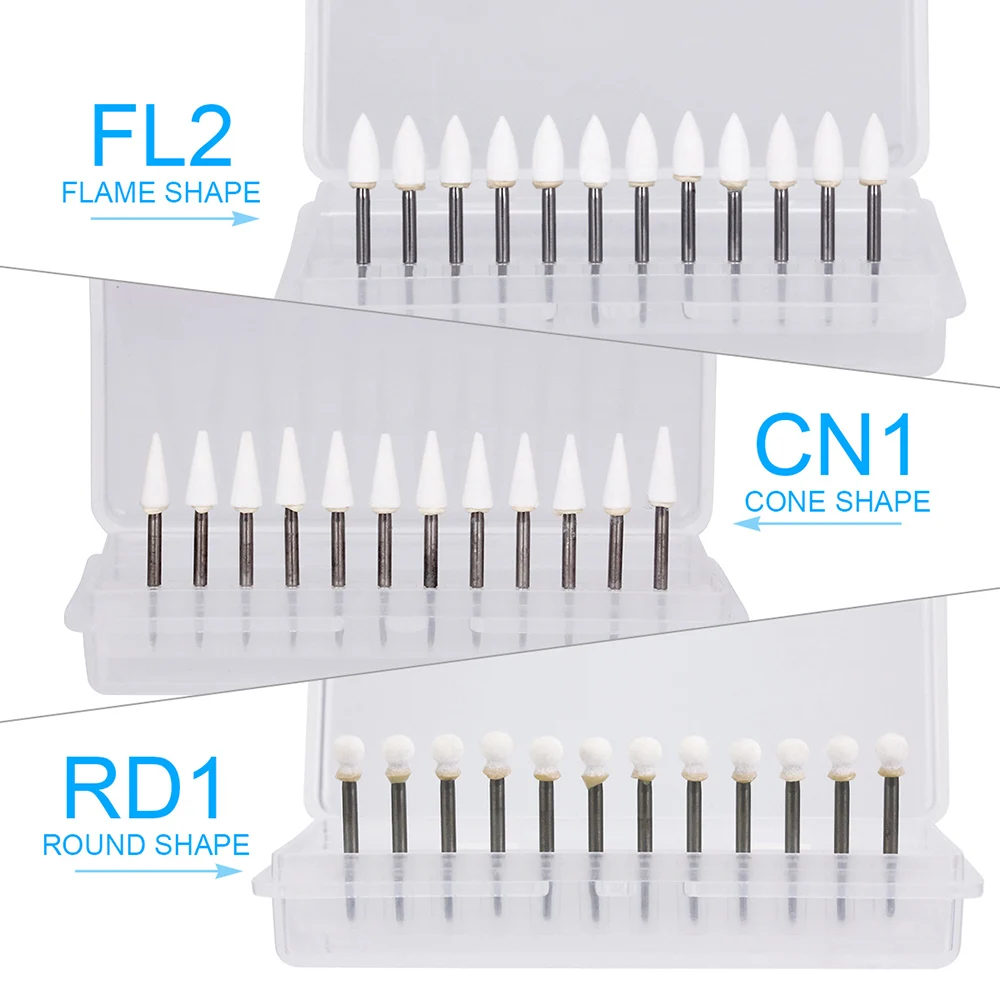 12 шт./кор. AZDENT Dental Flame White Stone полировка FG Burs FL2 абразивный точечный Бур подходит для