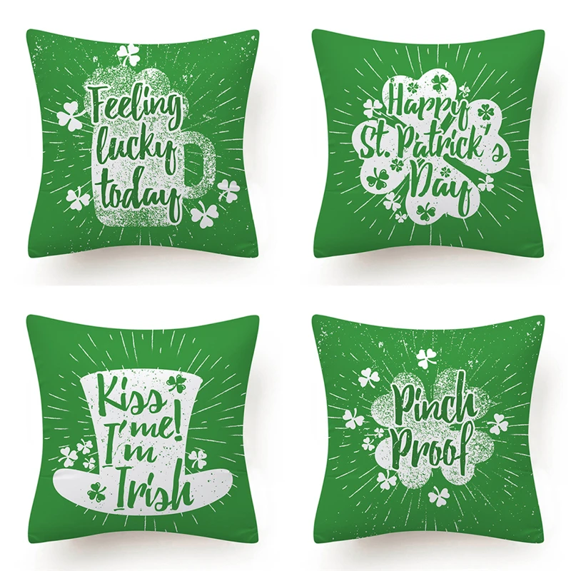 

Св. Патрика день украшения подушки Чехол Творческий Лаки зеленый Irish Day вечерние декор дома Подушка Чехол размером 45*45 см xx230