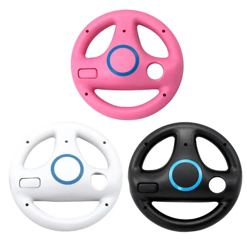 

Steering Wheel 3 Color ABS Steering Wheel for Wi Kart Racing Games Remote Controller Console E5BA
