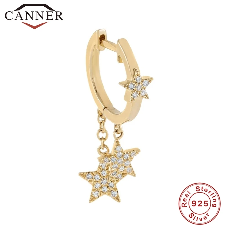 Женские серьги-кольца CANNER серьги из настоящего серебра 925 пробы с кристаллами