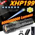 Светодиодный фонарь Power ful XHP199, перезаряжаемый Тактический светильник онарь высокой мощности 18650, XHP90, Usb яркий фонарик XHP70, фонарь для кемпинга