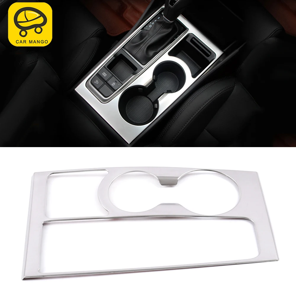 

CarManGo Car Accessories Gear Shift Panel Water Cup Holder Frame Cover Sticker Trim Decoration for Hyundai Tucson TL 2015-2018