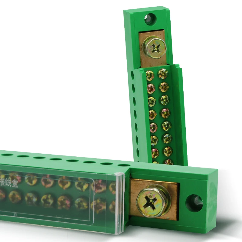 Блок клеммных колодок однофазный распределительный блок с зеленым соединением