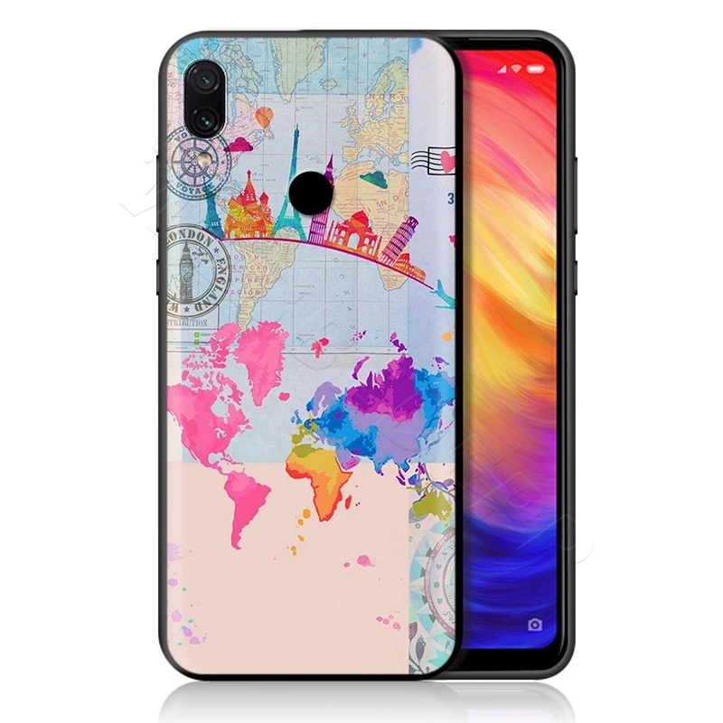 Розовый мир чехол "карта" для спортивной камеры Xiao mi Red mi Note 8 mi, возраст 3, 6, 8, 9, A1 A2 A3 8A 6X9 T CC9 Lite SE Pro Max F1 10