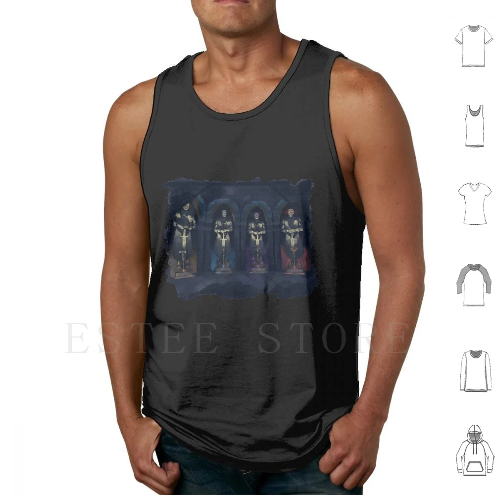 Follow The Steps Tank Tops Vest Cotton Black Ops Zombies Origins Video Game Game Colors Staffs Staff Statue Statues Swords
