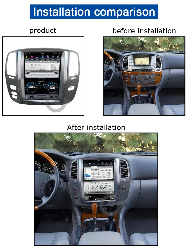 

Tesla Style Car autoradio stereo multimedia GPS For LEXUS LX470 2004 2005 2006 DVD Player Audio Stereo