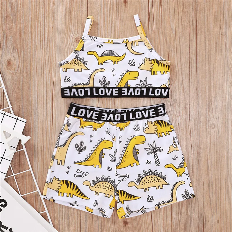 Комплект одежды для маленьких девочек из 2 предметов одежда топы без рукавов с