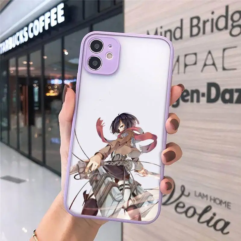 

Attack on Titan Anime Phone Cases Matte Transparent for iPhone 7 8 11 12 s mini pro X XS XR MAX Plus cover funda