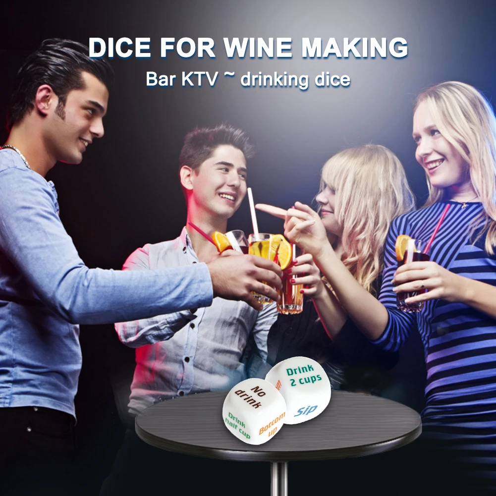

Drinking Wine Dice Adult Bar KTV Entertainment Club Party Game Play Fun Toy Playing Drinking Wine Dice Games Drink Decider Dice