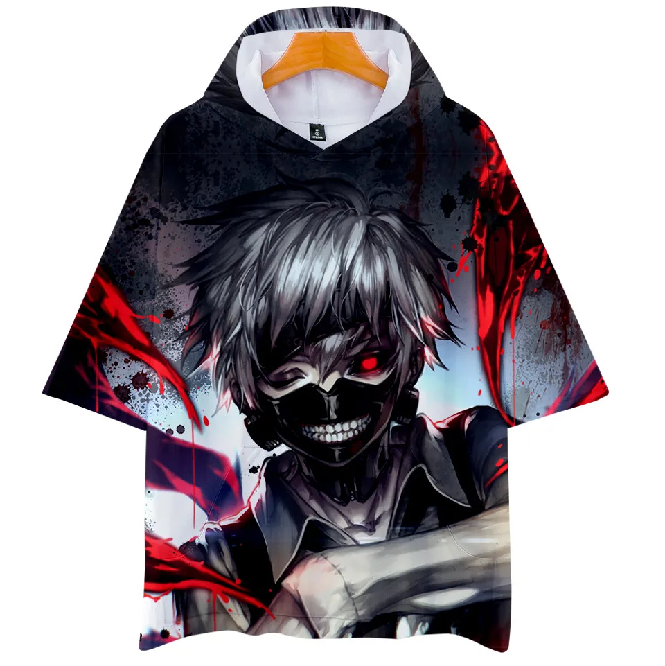 Tokyo Ghoul 3D hooded t shirt Mannen/vrouwen Trainingspakken Anime Kaneki Ken Print Hoodie t-shirt Dunne Herfst tshirt Tee | Мужская