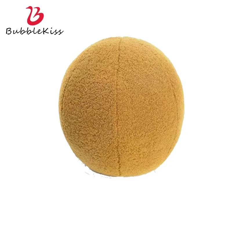 

Bubble Kiss Nordic Velvet Pure Color Round Cushion Morning Ball Home Decorative Office Wool Fabric Cushion Couch Chair Seats Pad