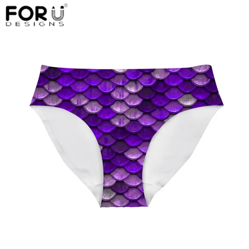 FORUDESIGNS нижнее белье с 3D-принтом в виде чешуи русалки женские трусики сексуальные