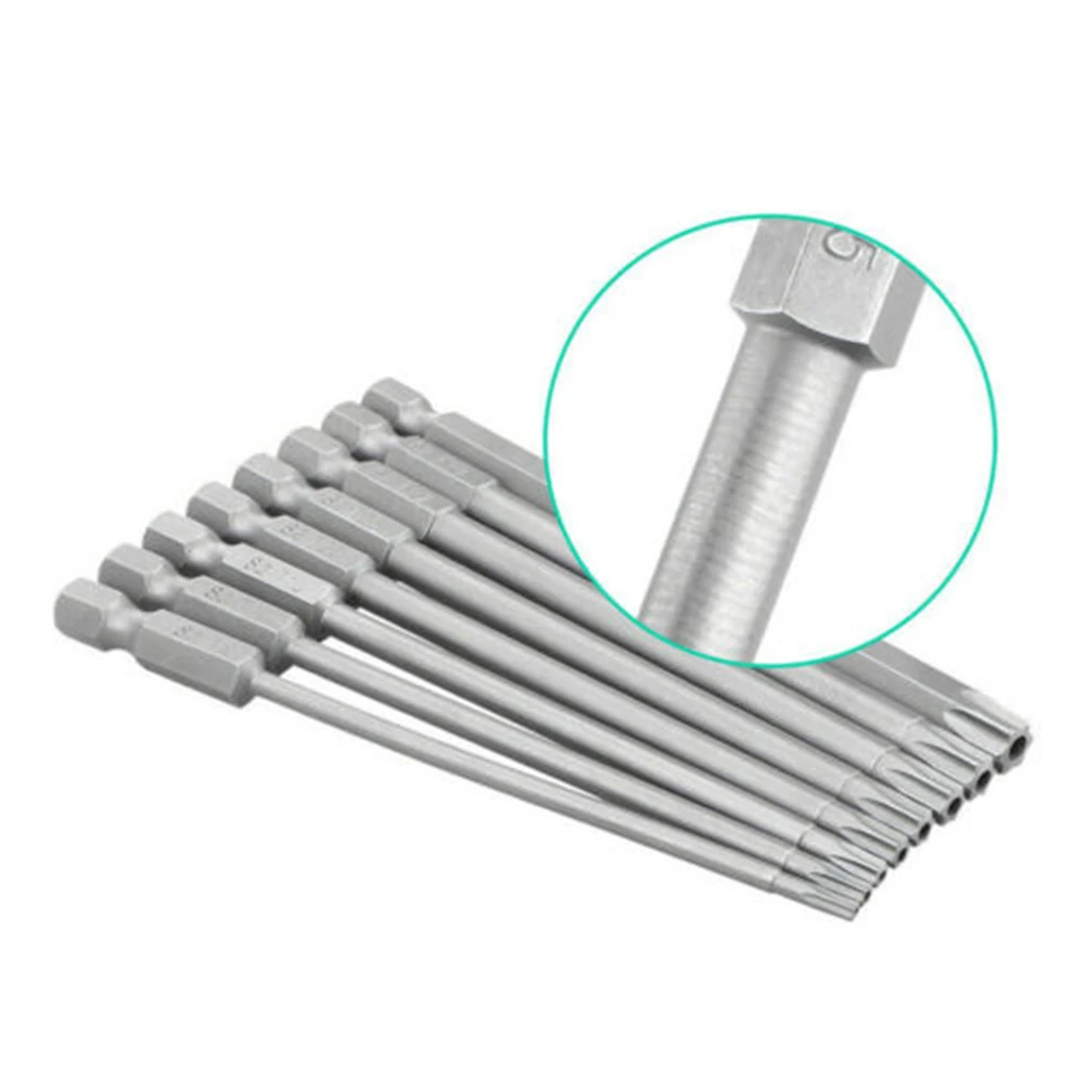 

8Pcs/Set 150mm 1/4" Hexagon Screwdriver Bit Magnetic Head Hex Shank Screw Driver Set T8 T10 T15 T20 T25 T27 T30 T40