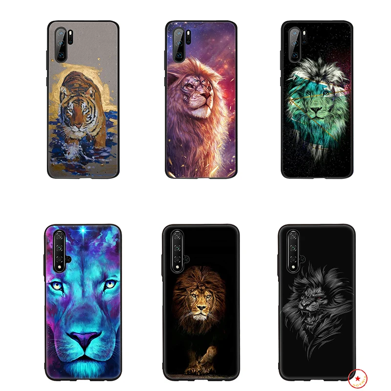 Tiger Lion Art Soft Silicone Case for Huawei Honor 10 9X 9 8 8X Lite 7X 7C 7A 6A Note |