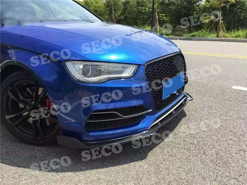 Для Audi A3 Sline S3 Седан 4 двери передний спойлер для губ карбоновое волокно головка бампер Лопата автомобильный Стайлинг