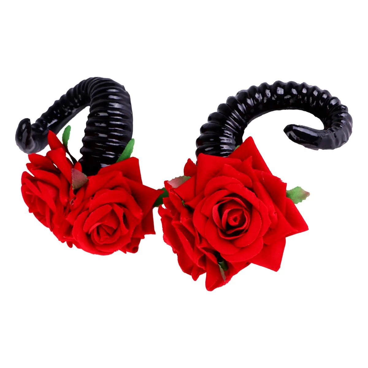 

1 Pair Simulation Rose Hairpin Funny Ox Horns Hair Chips Cosplay Props