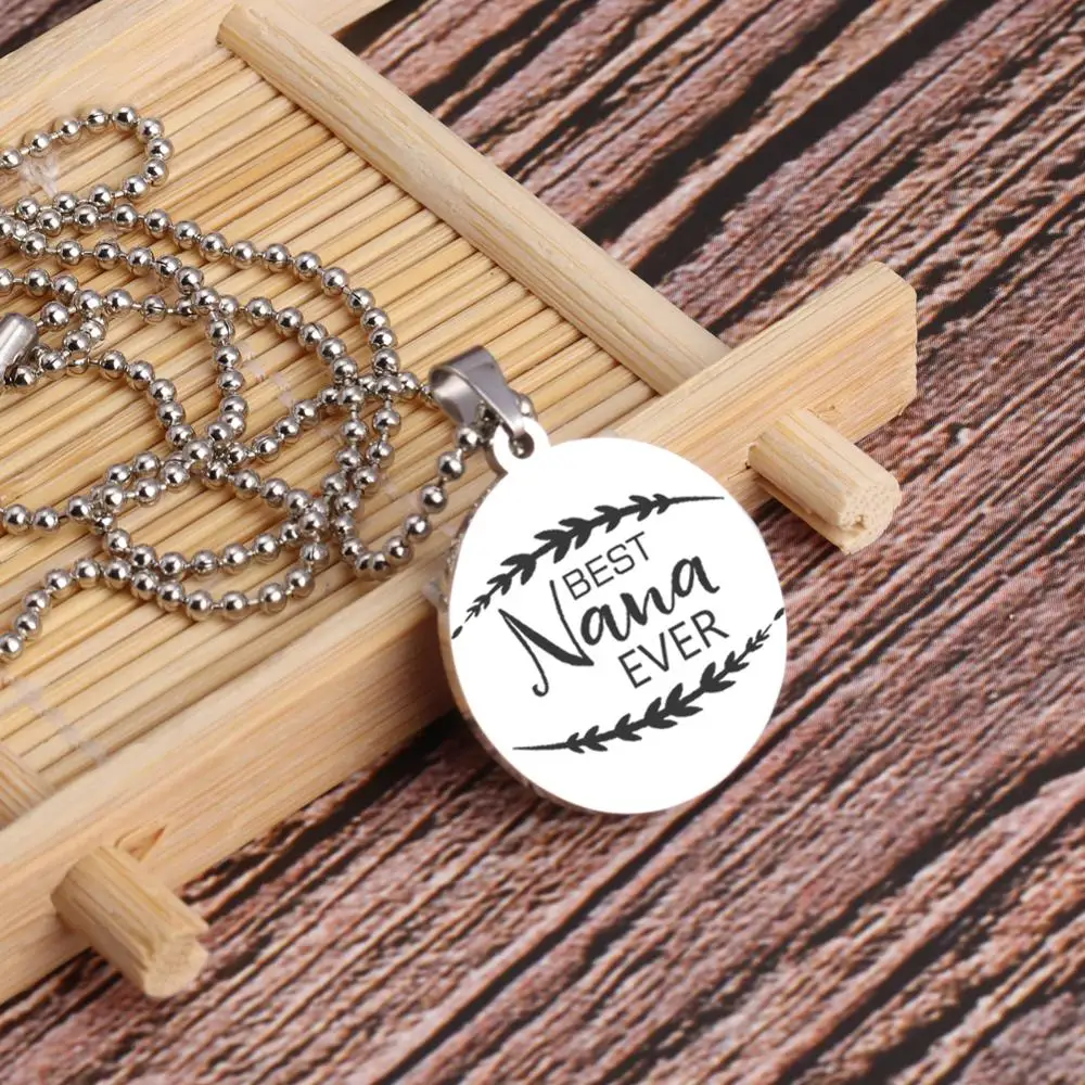 High Quatily Engraved Necklace Lettering &quotBest Nana Ever&quot Personalized Pendant Delicate Jewelry Trinket For Grandma Grandmother |