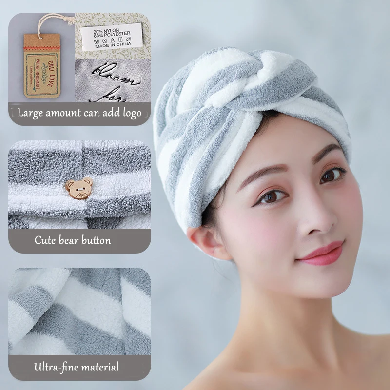 

Stripe Women Towels Bathroom Microfiber Towel Hair Towel Bath Towels For Adults toallas serviette de bain recznik handdoeken
