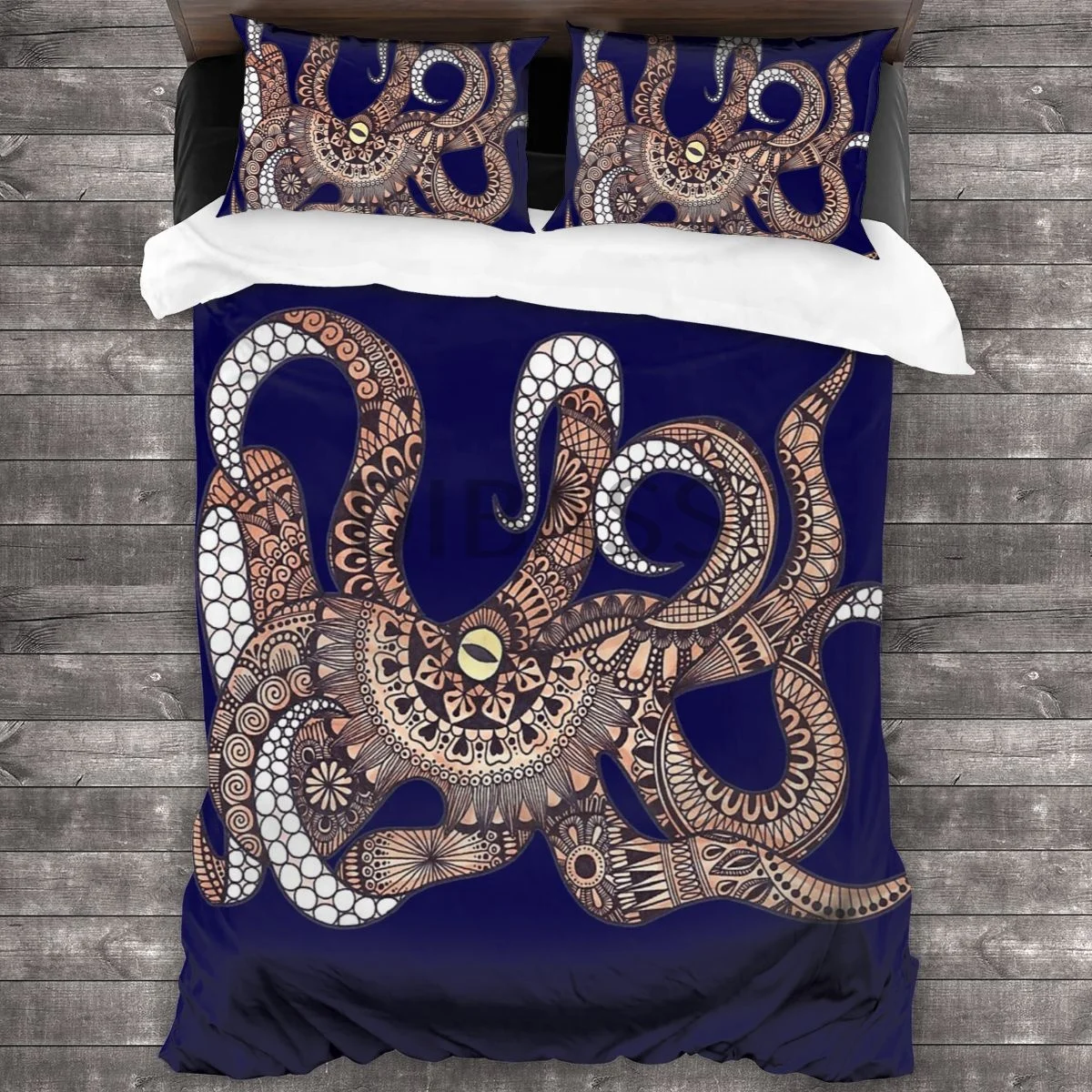 

Octopus Comforter Set with 2 Pillowcases，Soft Microfiber Bedding Set Duvet Cover