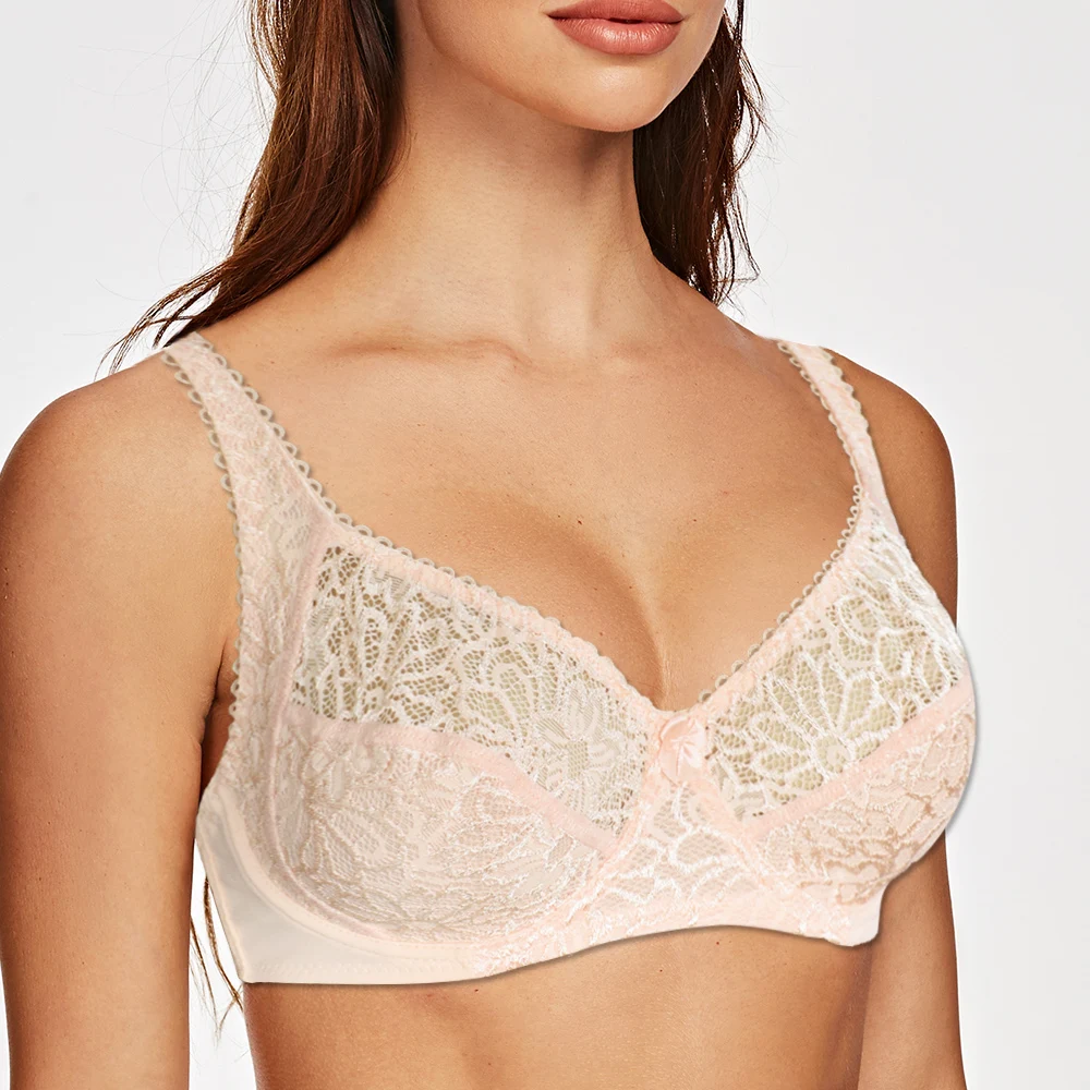 

Новинка, хит продаж, 7 цветов, размера плюс, бюстгальтер для женщин 34-44 B C D DD E F, сексуальный кружевной бюстгальтер без косточек, нижнее белье, ...