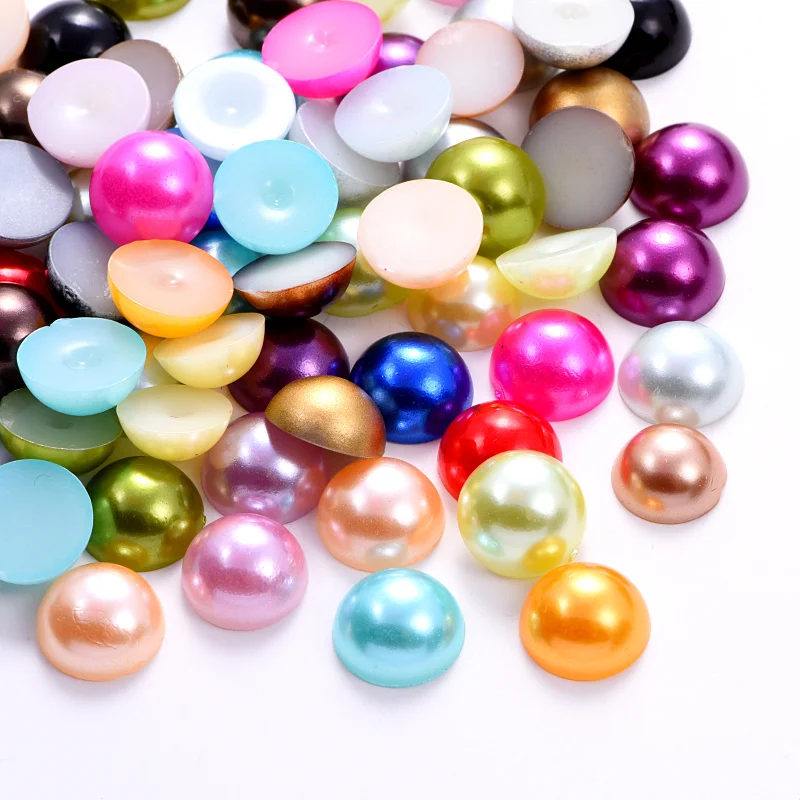 2 мм-1000 шт смолы полукруглый жемчуг стразы с плоской задней частью много цветов