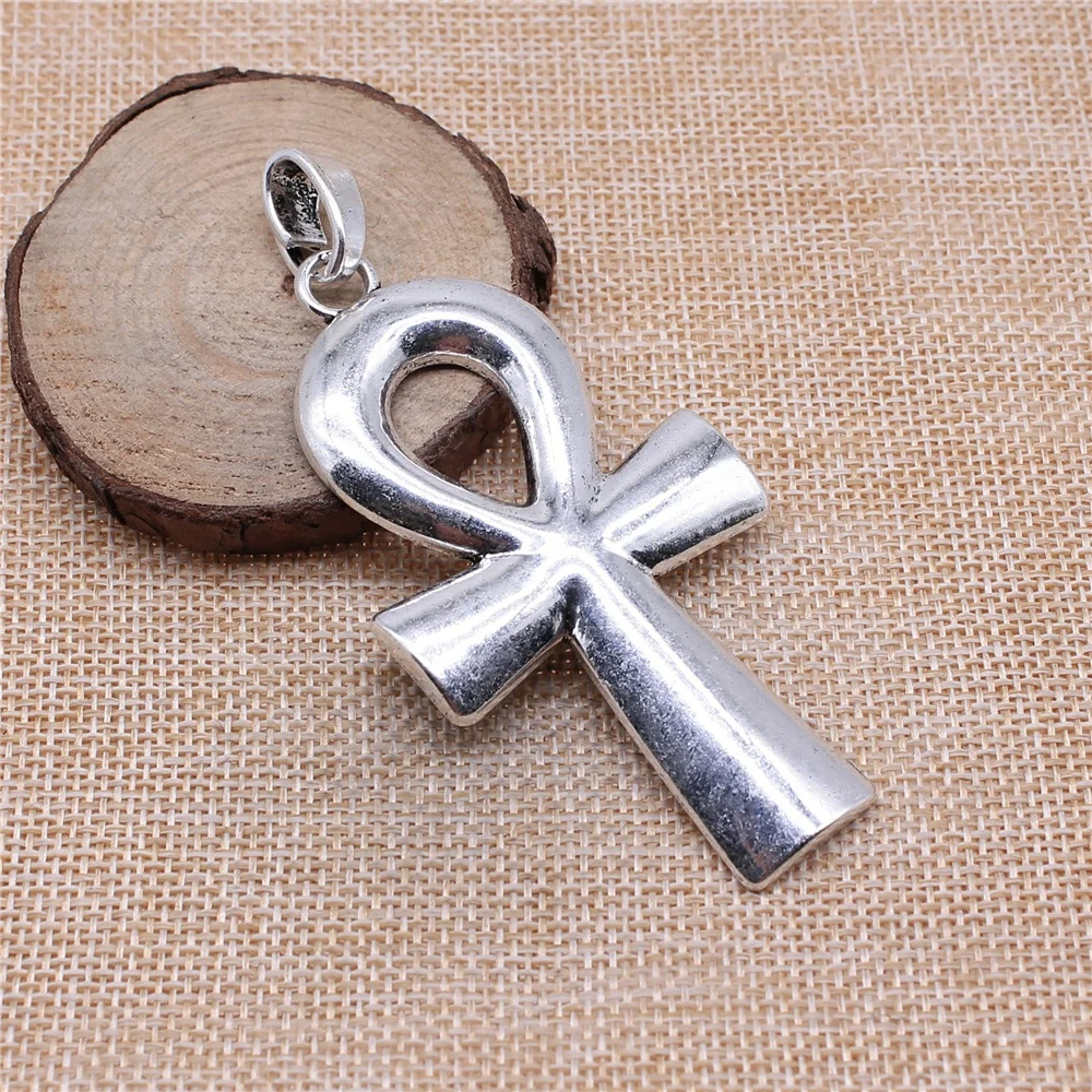 

4pcs 80x42mm antique silver Oversized cross Ankh cross Egyptian cross charms diy retro jewelry fit Earring keychain pendant